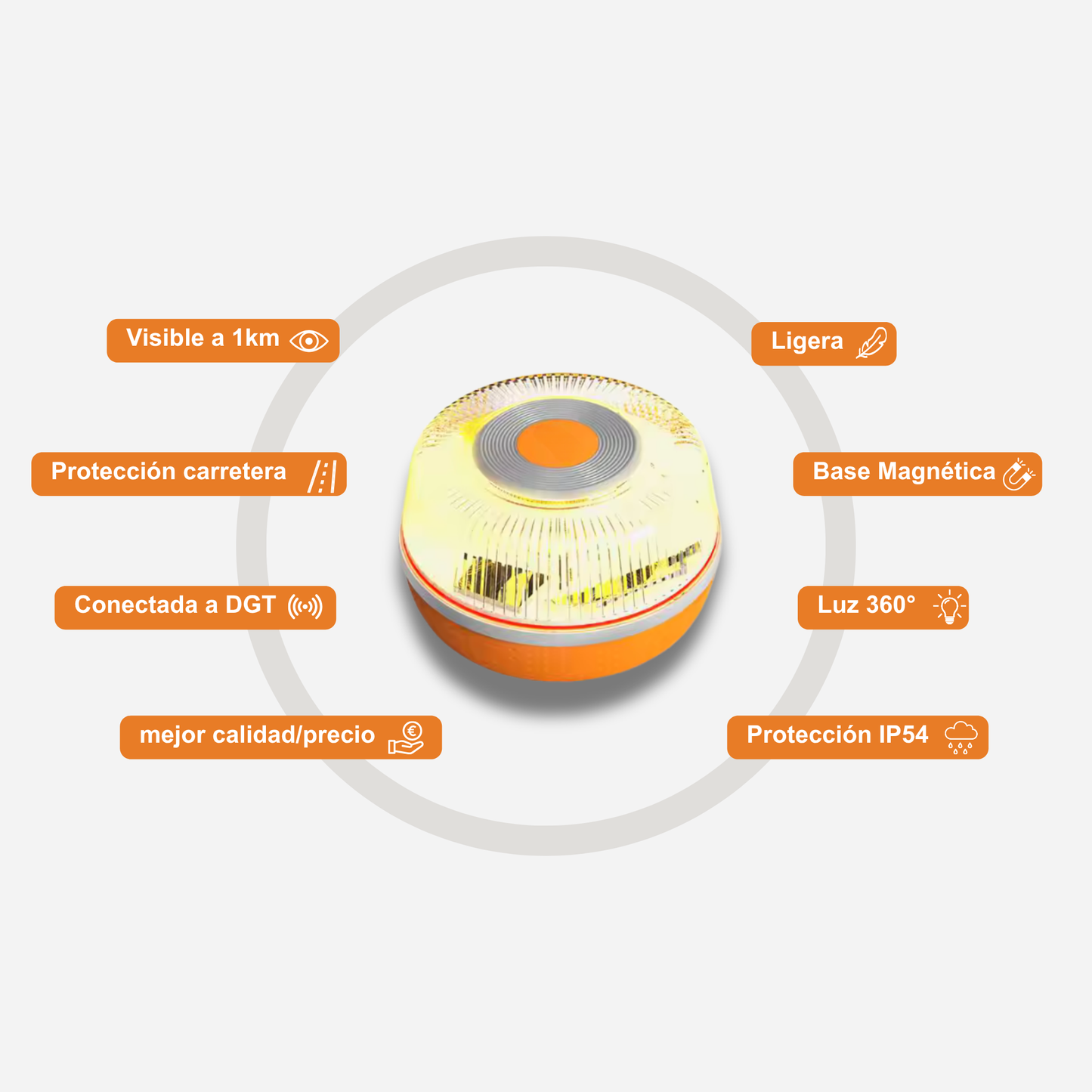 Baliza V16 PRO – Homologada DGT 3.0 con Conectividad y Visibilidad 1000m